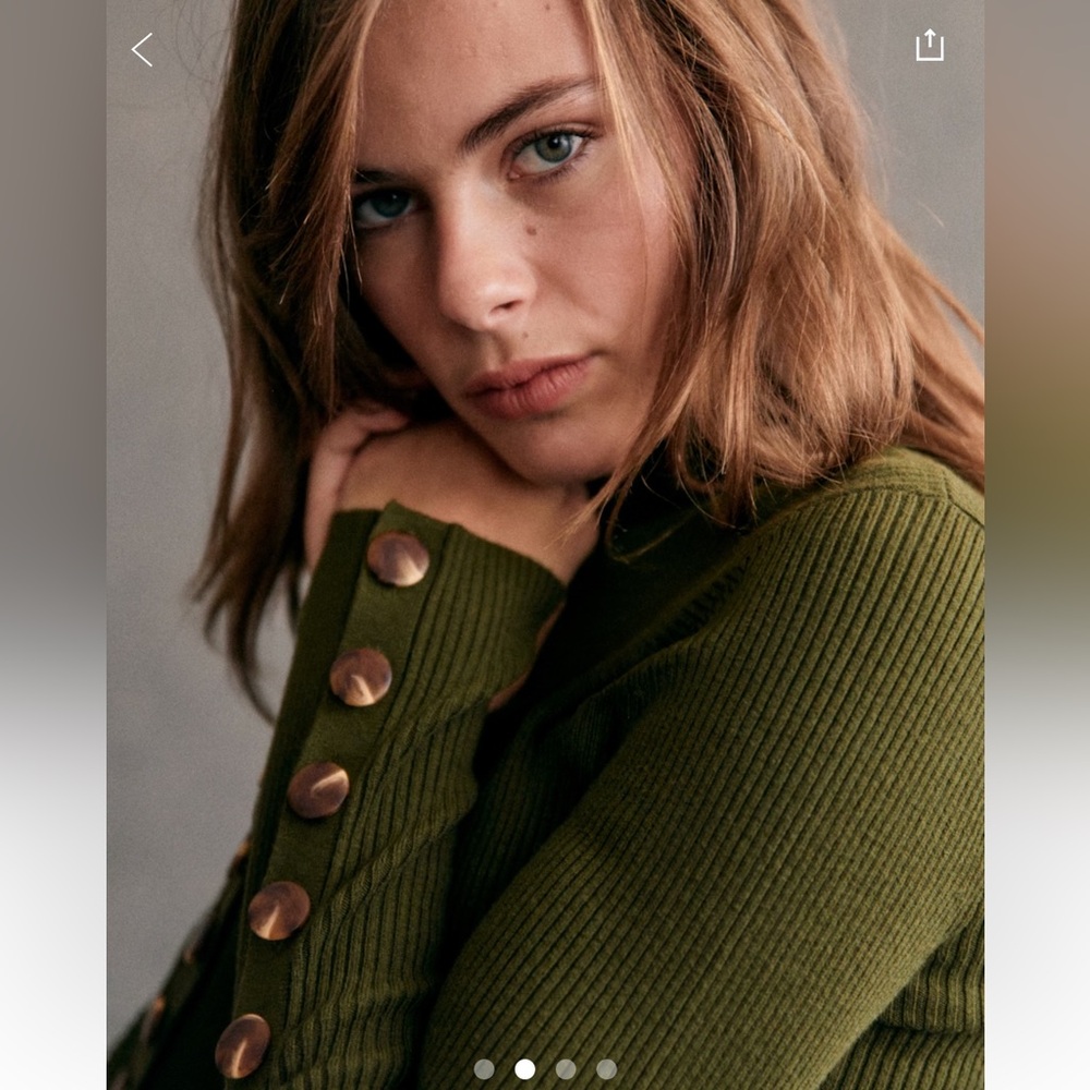 Sezané Hayley mock neck sweater “jumper” NEW Size XL color perfect green NWT - Picture 3 of 7